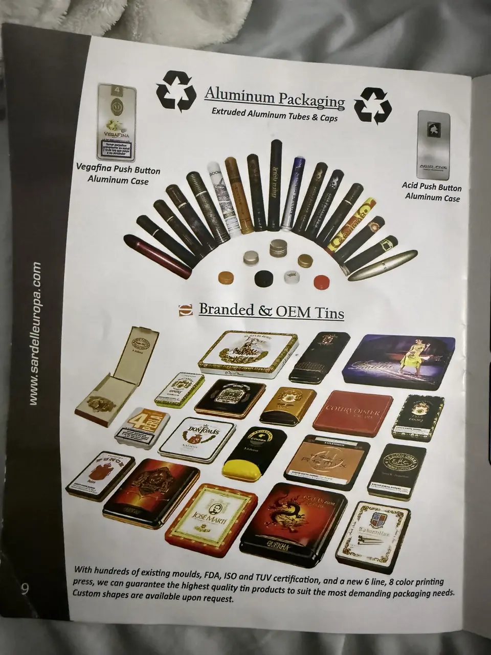 Productos históricos de empaque en aluminio y latas fabricados por Sardell